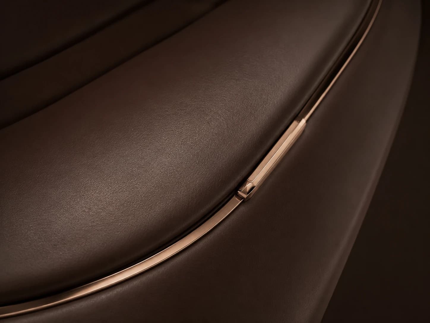 Private Equestrian Architecture bronze and leather material study with a controlled curved profile.
